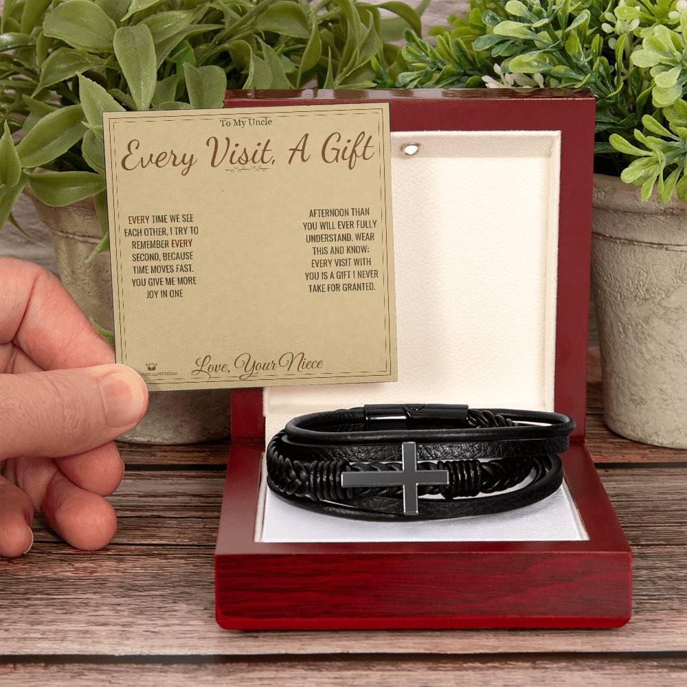 Personalized Men's Cross Bracelet for uncle