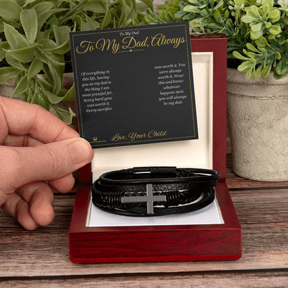 Personalized Men's Cross Bracelet for dad