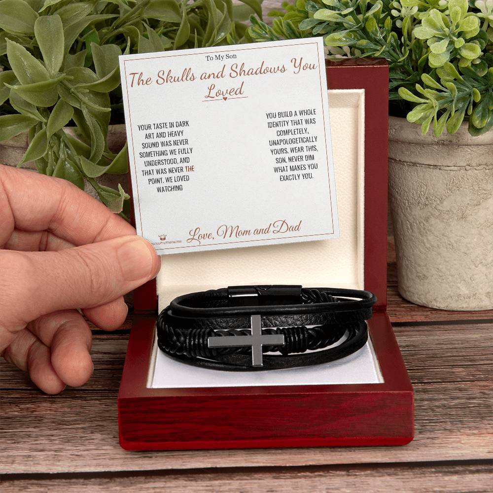 Personalized Men's Cross Bracelet for son