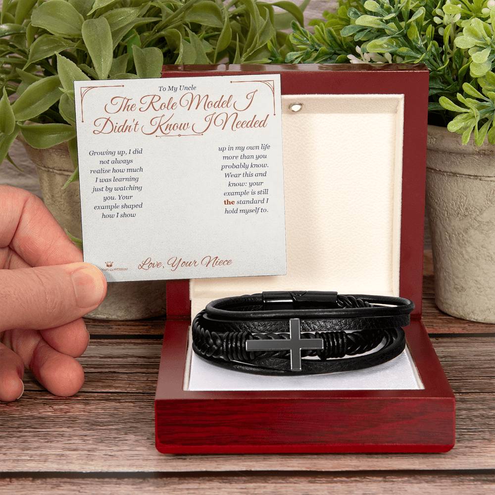 Personalized Men's Cross Bracelet for uncle