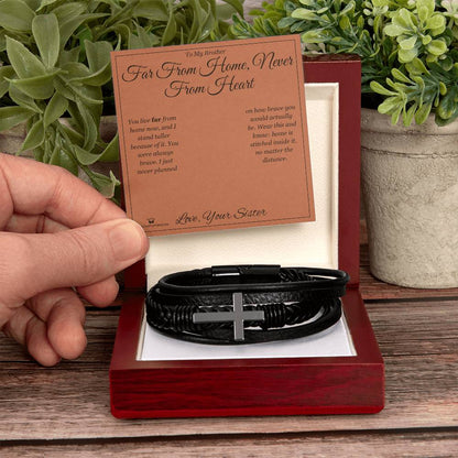 Men's Cross Bracelet gift for brother from Sister