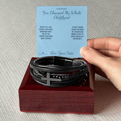 Personalized Men's Cross Bracelet for brother