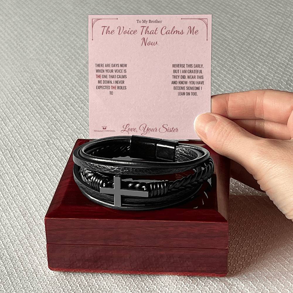 Personalized Men's Cross Bracelet for brother