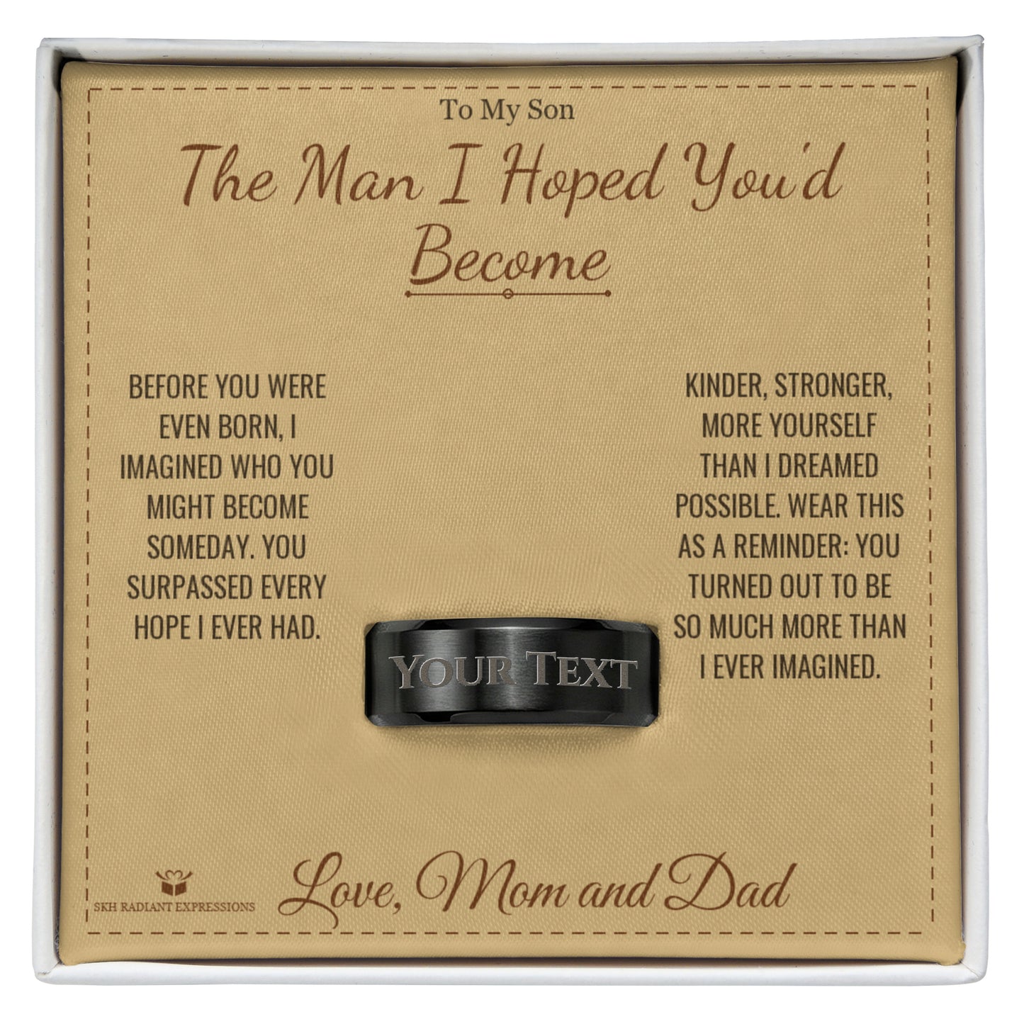 Engraved Men's Ring - a keepsake son will treasure