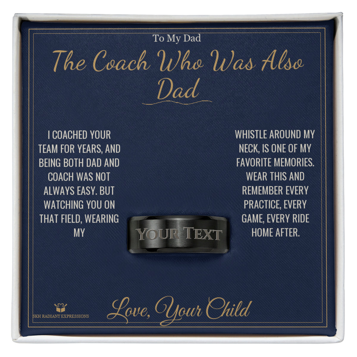 Engraved Men's Ring packaging - gift-ready for dad