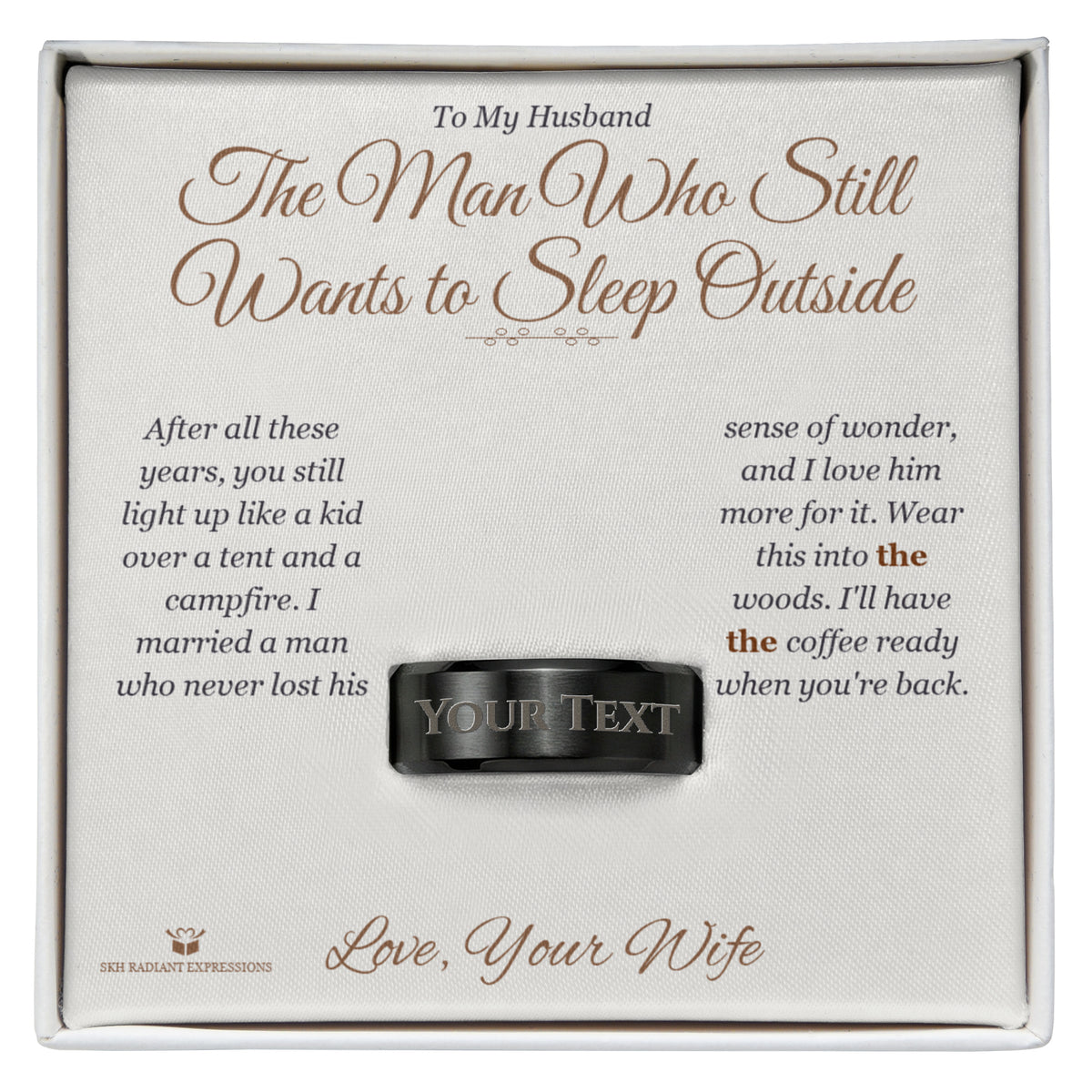 How to personalize a engraved men's ring for husband