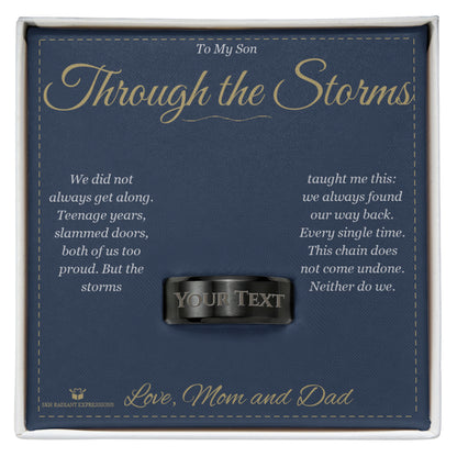Engraved Men's Ring gift box, ready to give to son