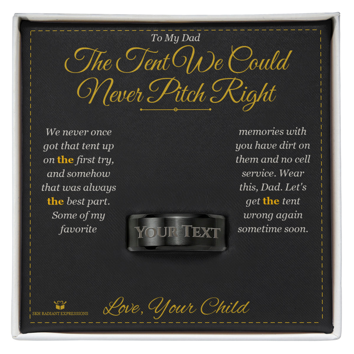 Engraved Men's Ring packaging - gift-ready for dad