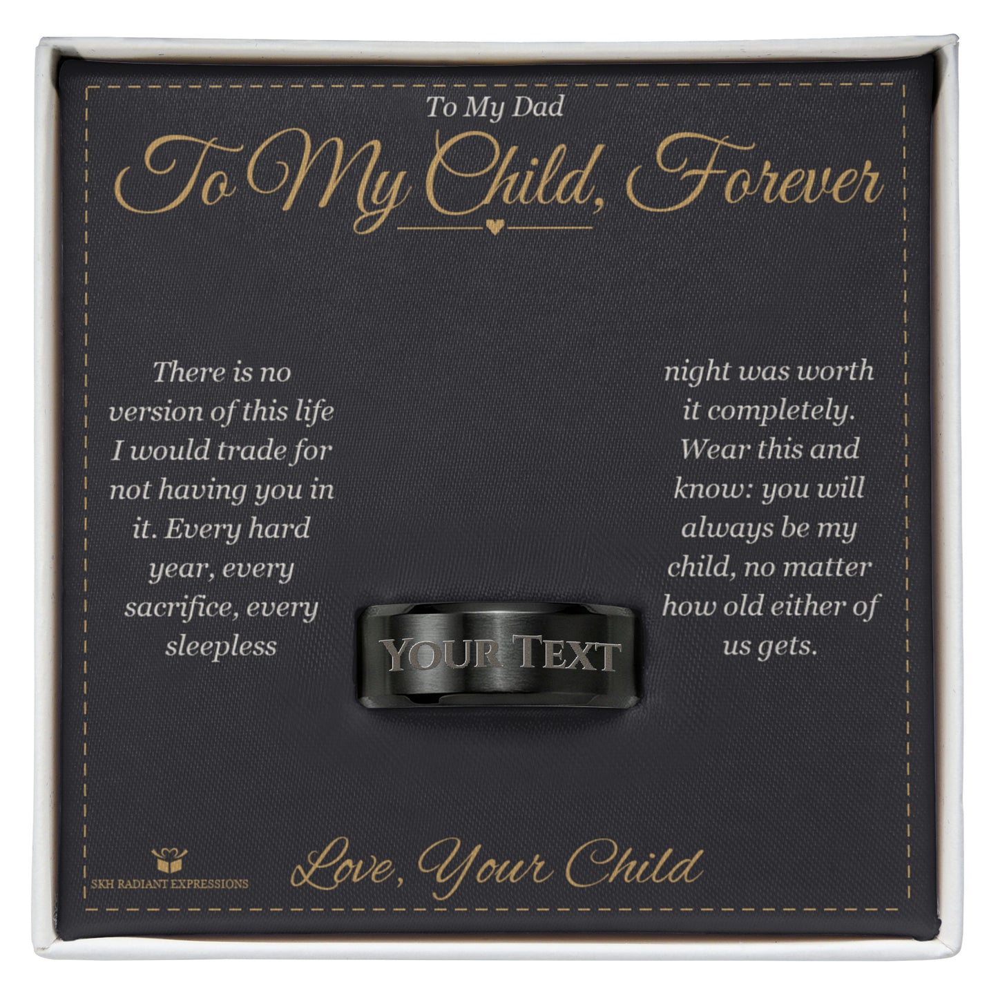 Thoughtful engraved men's ring gift for dad