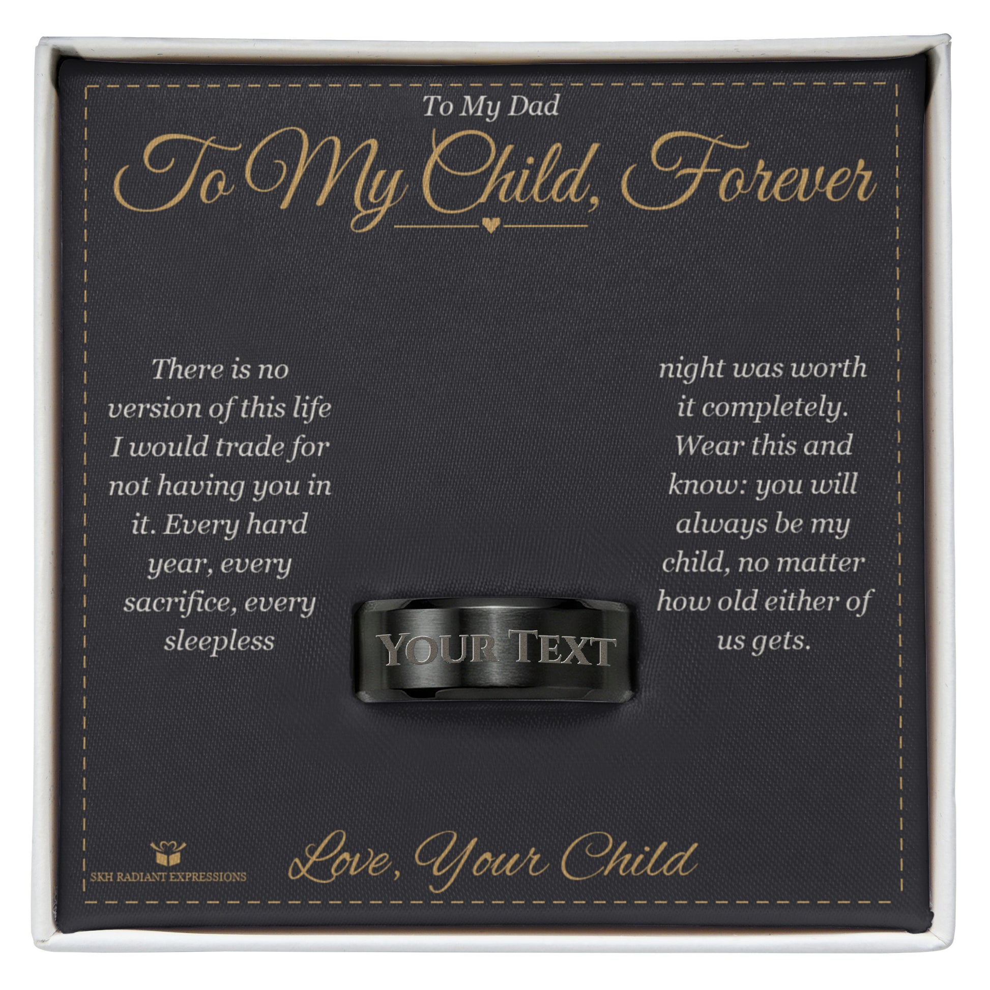 Thoughtful engraved men's ring gift for dad
