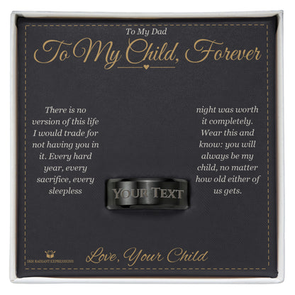 Thoughtful engraved men's ring gift for dad