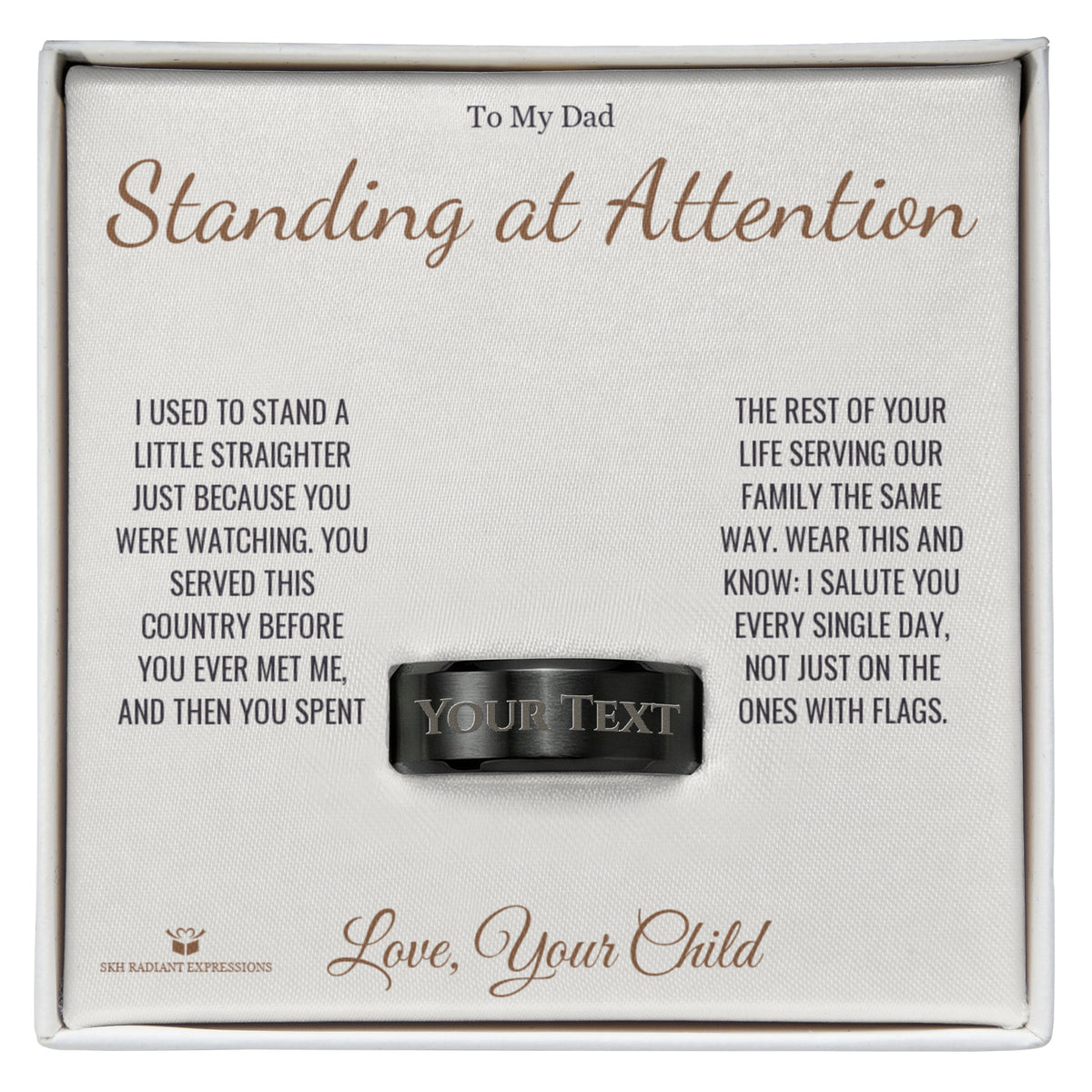 How to personalize a engraved men's ring for dad