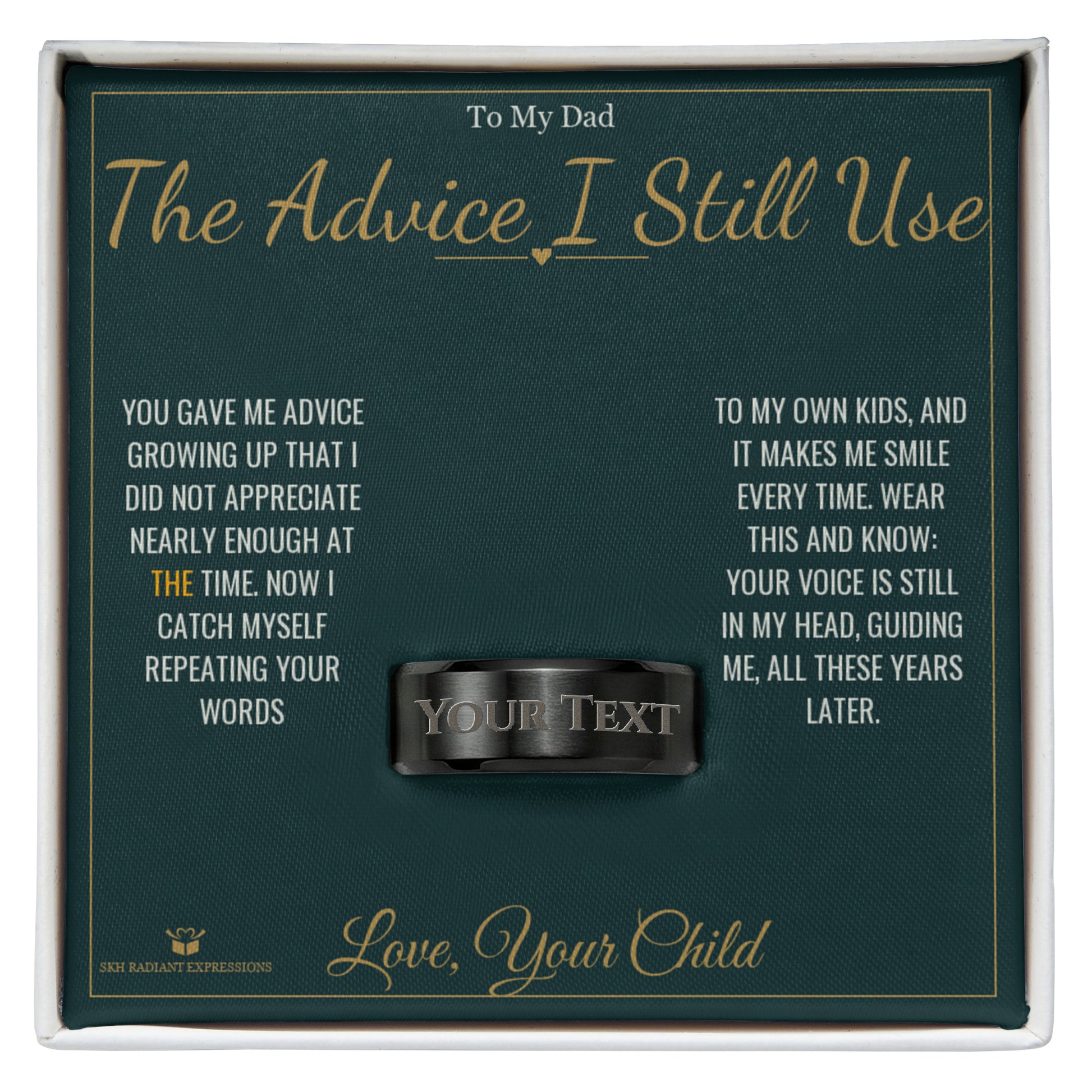 The Advice I Still Use - a real story behind this engraved men's ring
