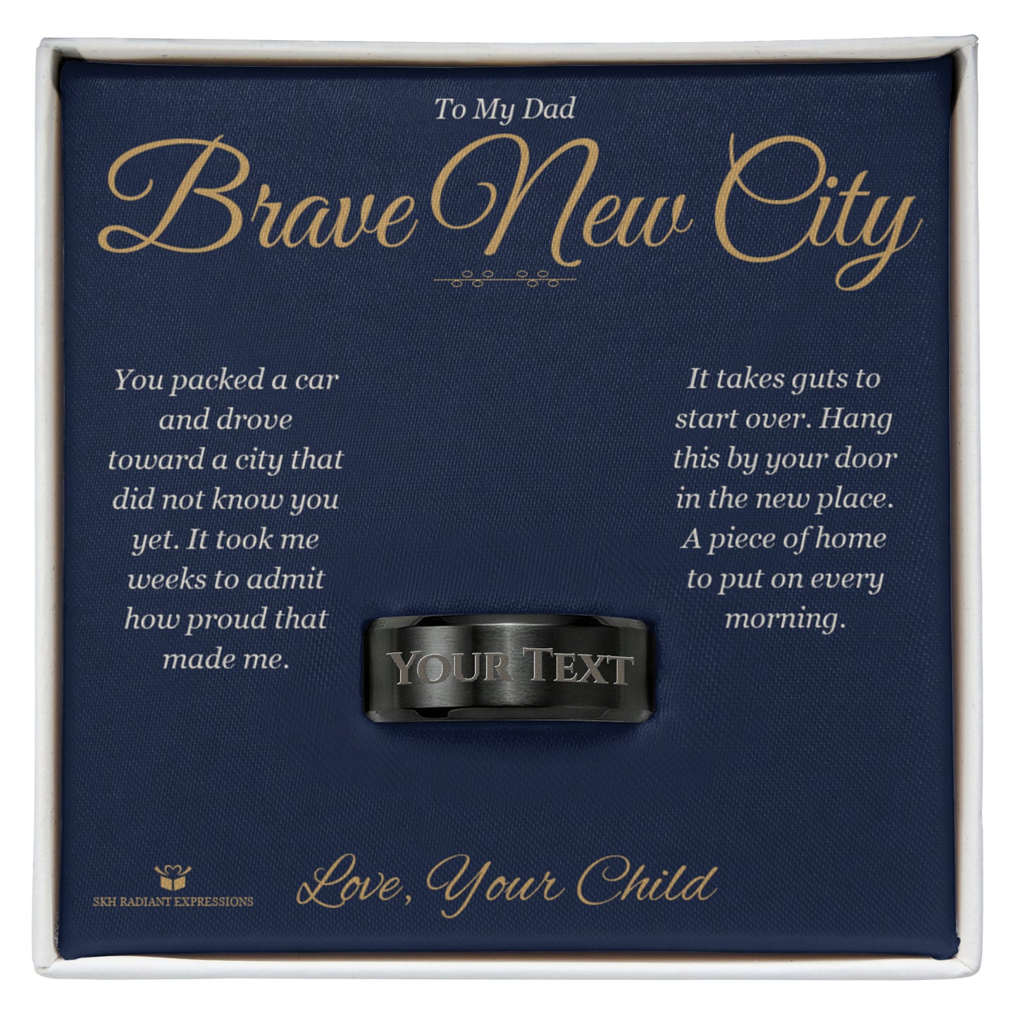 Brave New City - Engraved Men's Ring for Dad