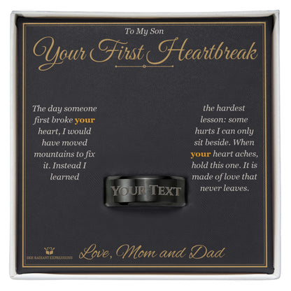 Custom name-personalized engraved men's ring gift for son