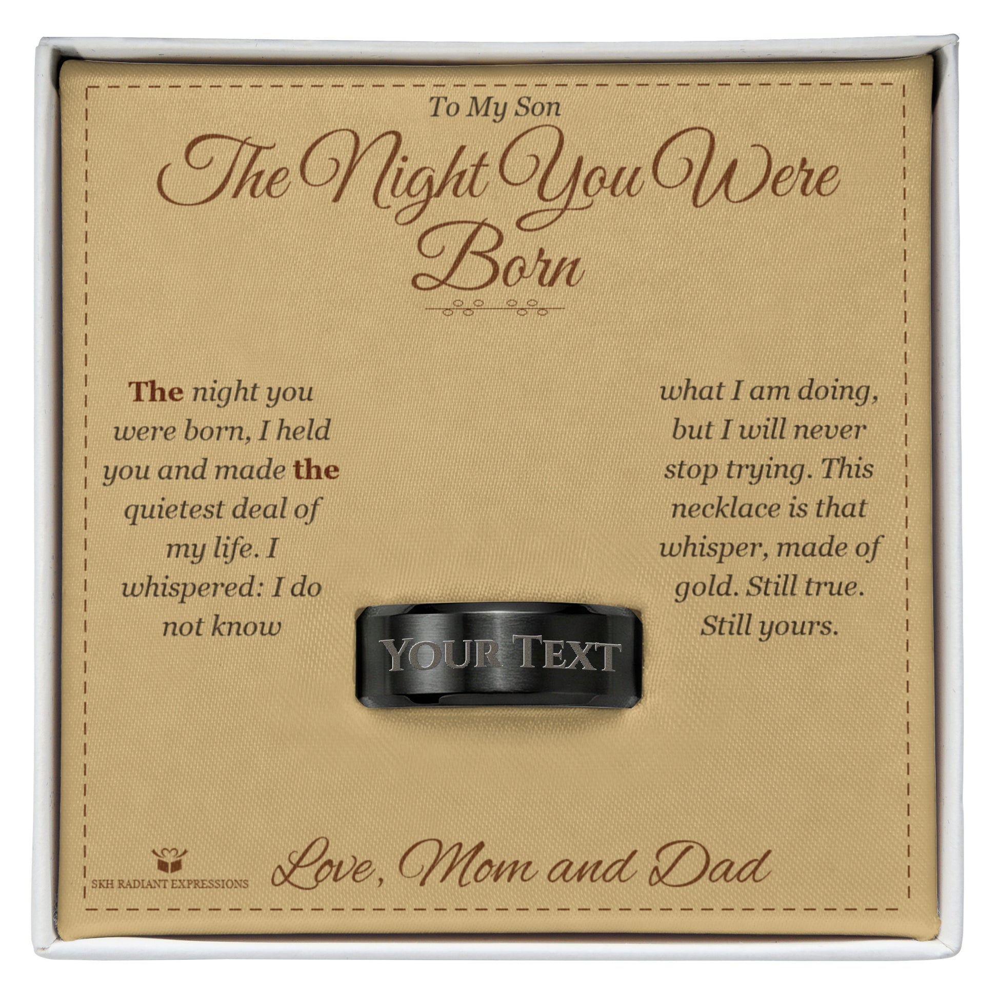 Personalized Engraved Men's Ring for son