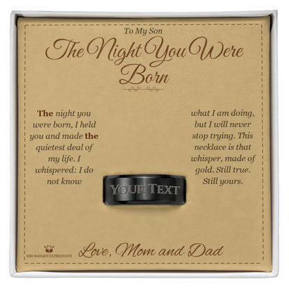 Personalized Engraved Men's Ring for son