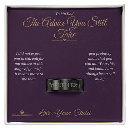 Engraved Men's Ring gift box, ready to give to dad