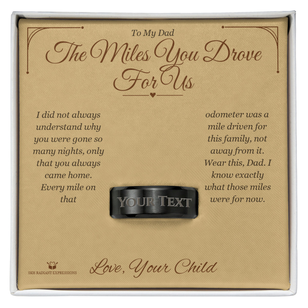 Engraved Men's Ring packaging - gift-ready for dad