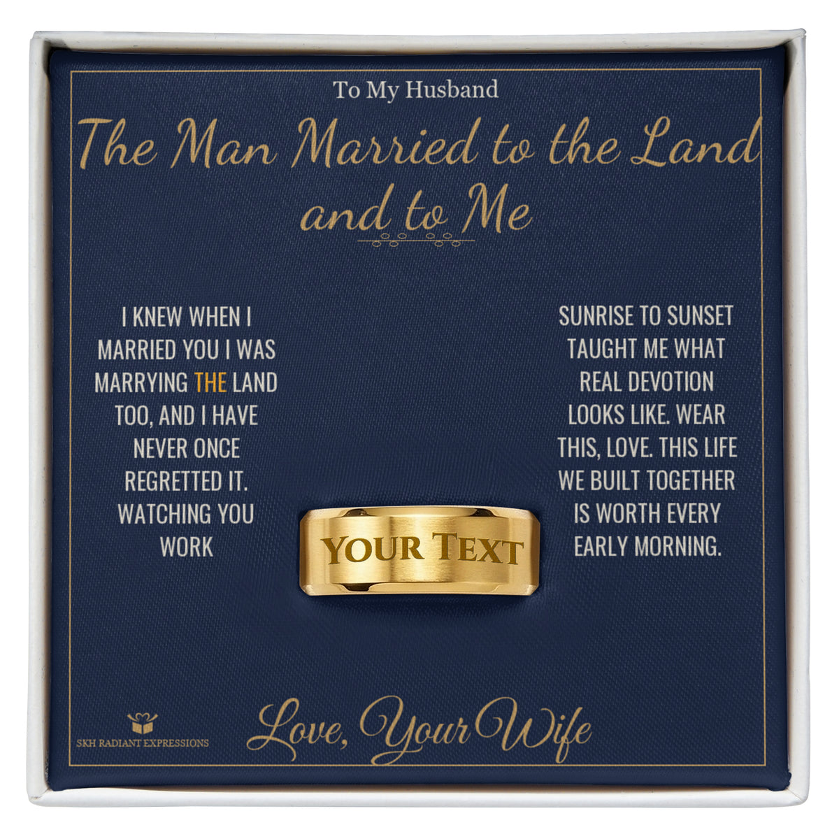 Engraved Men's Ring - a keepsake husband will treasure