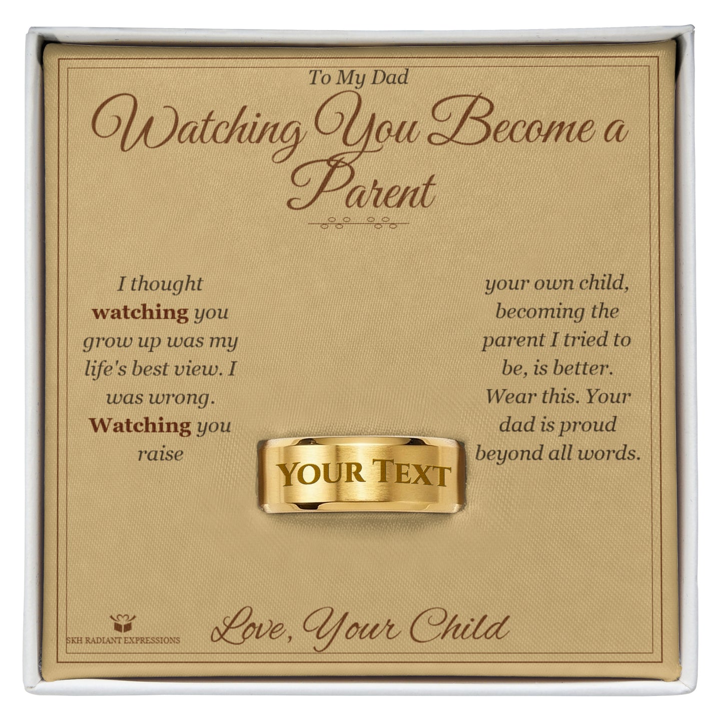 Engraved Engraved Men's Ring with message for dad