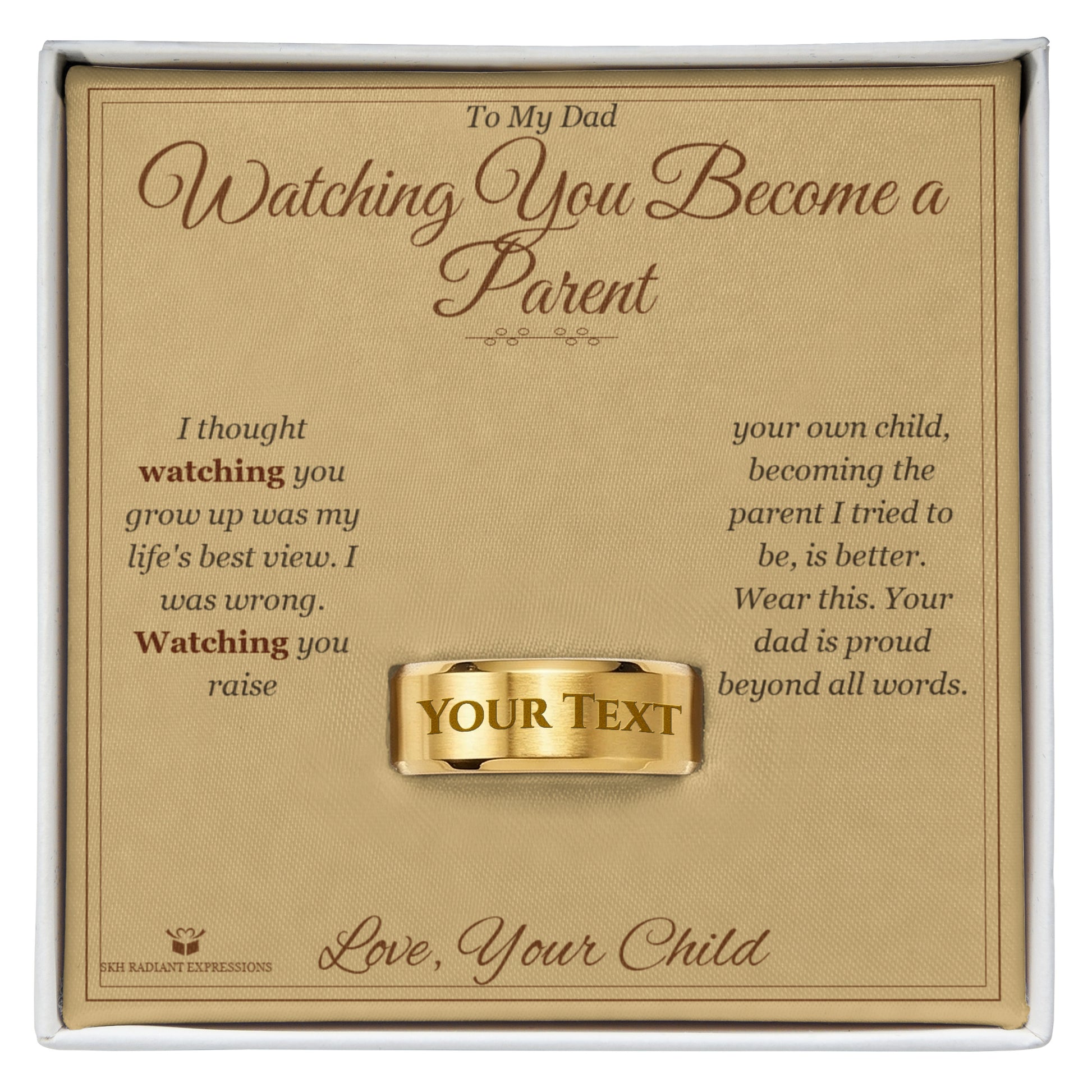 Engraved Engraved Men's Ring with message for dad