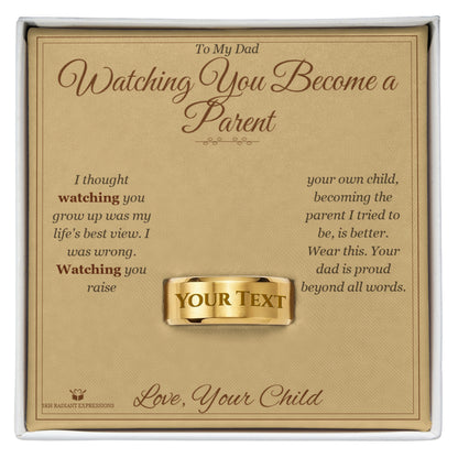 Engraved Engraved Men's Ring with message for dad