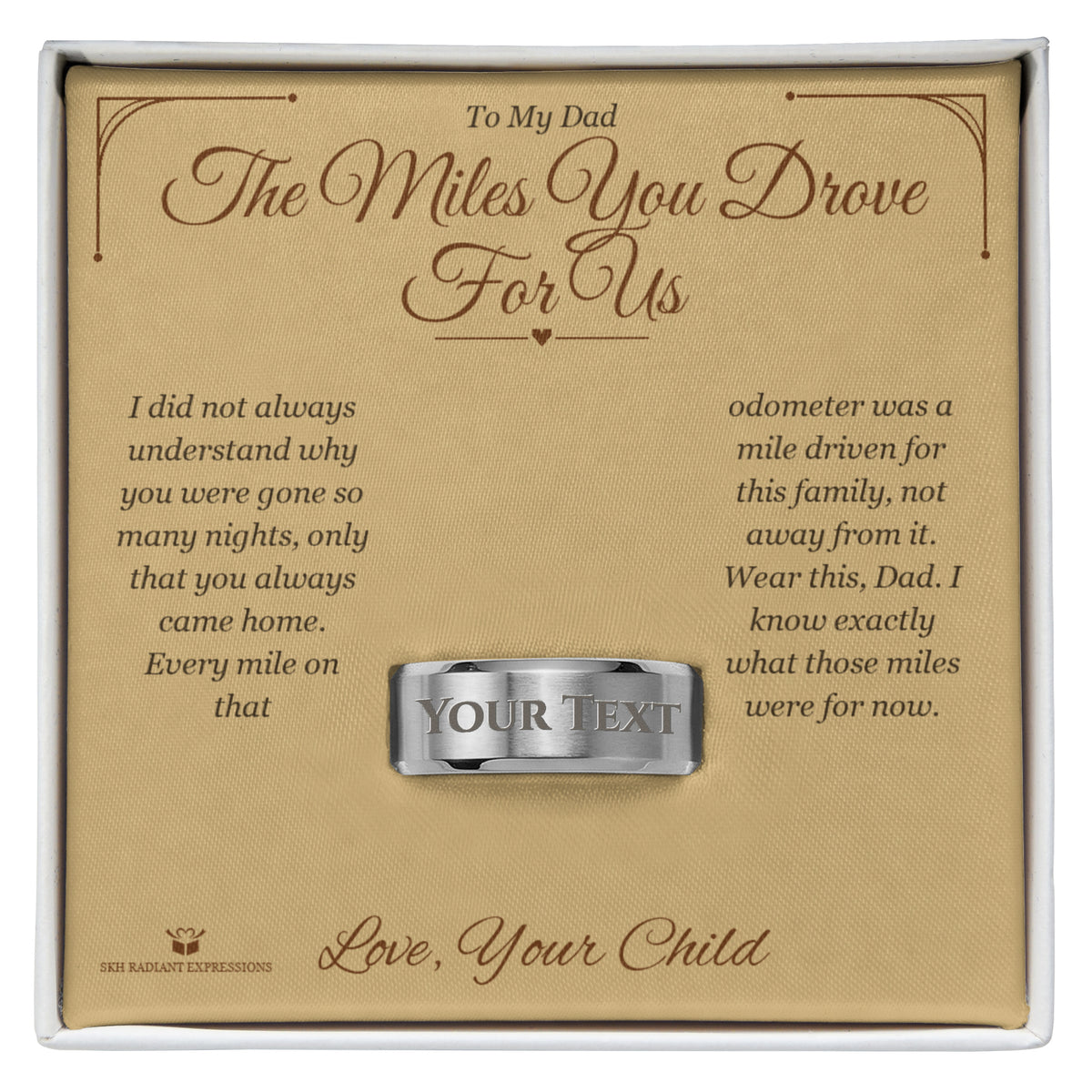 How to personalize a engraved men's ring for dad
