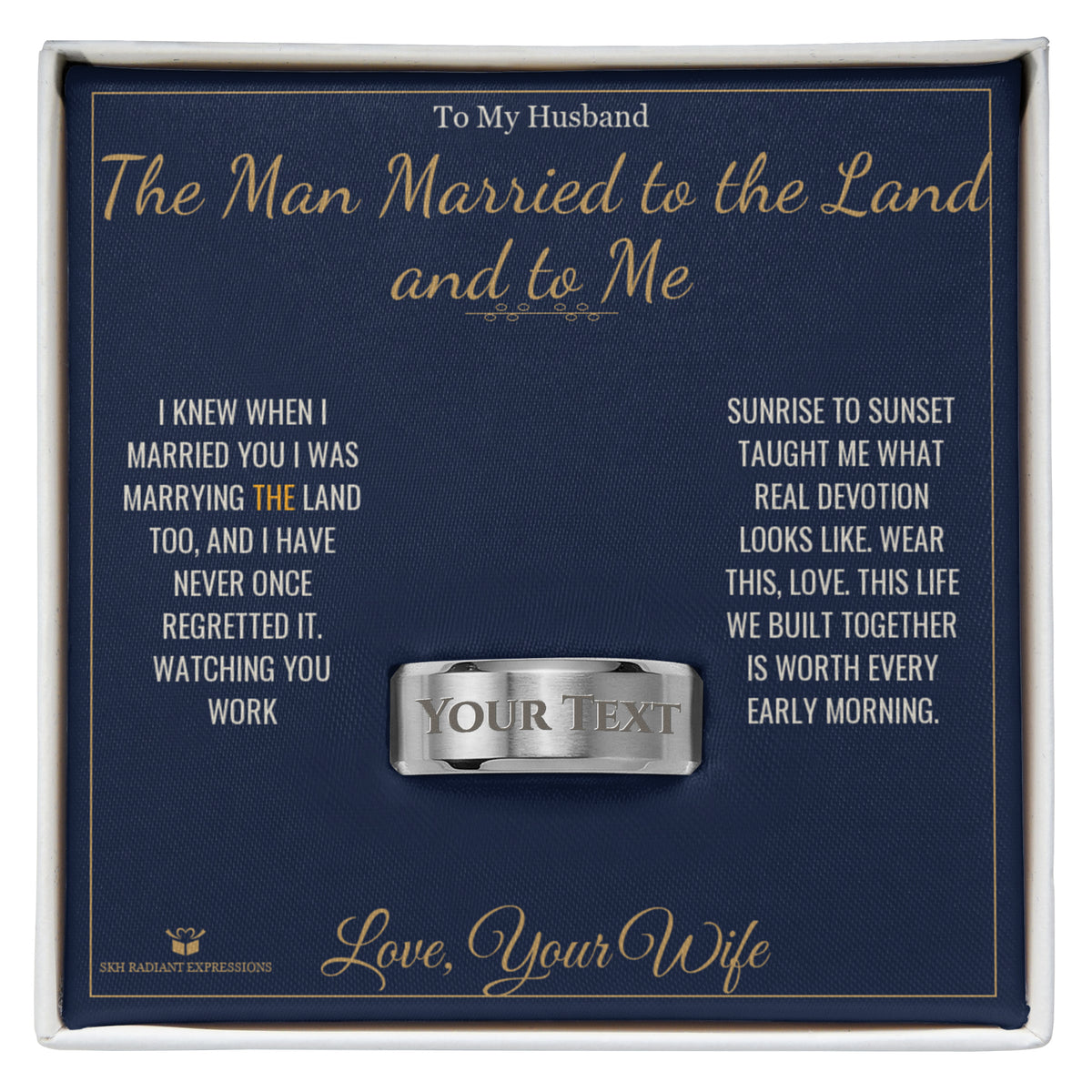 How to personalize a engraved men's ring for husband