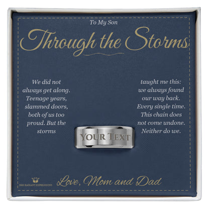 Thoughtful engraved men's ring gift for son