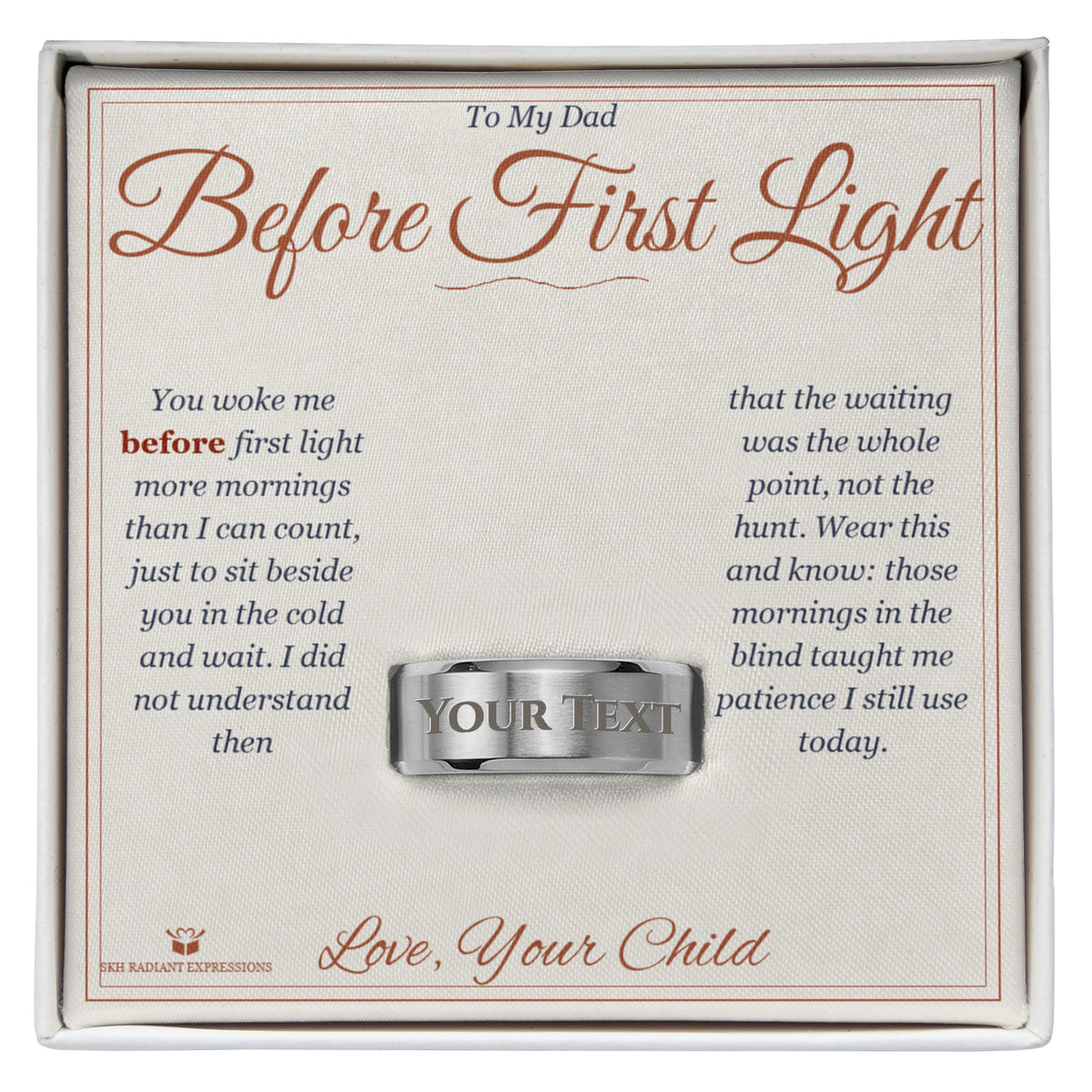How to personalize a engraved men's ring for dad
