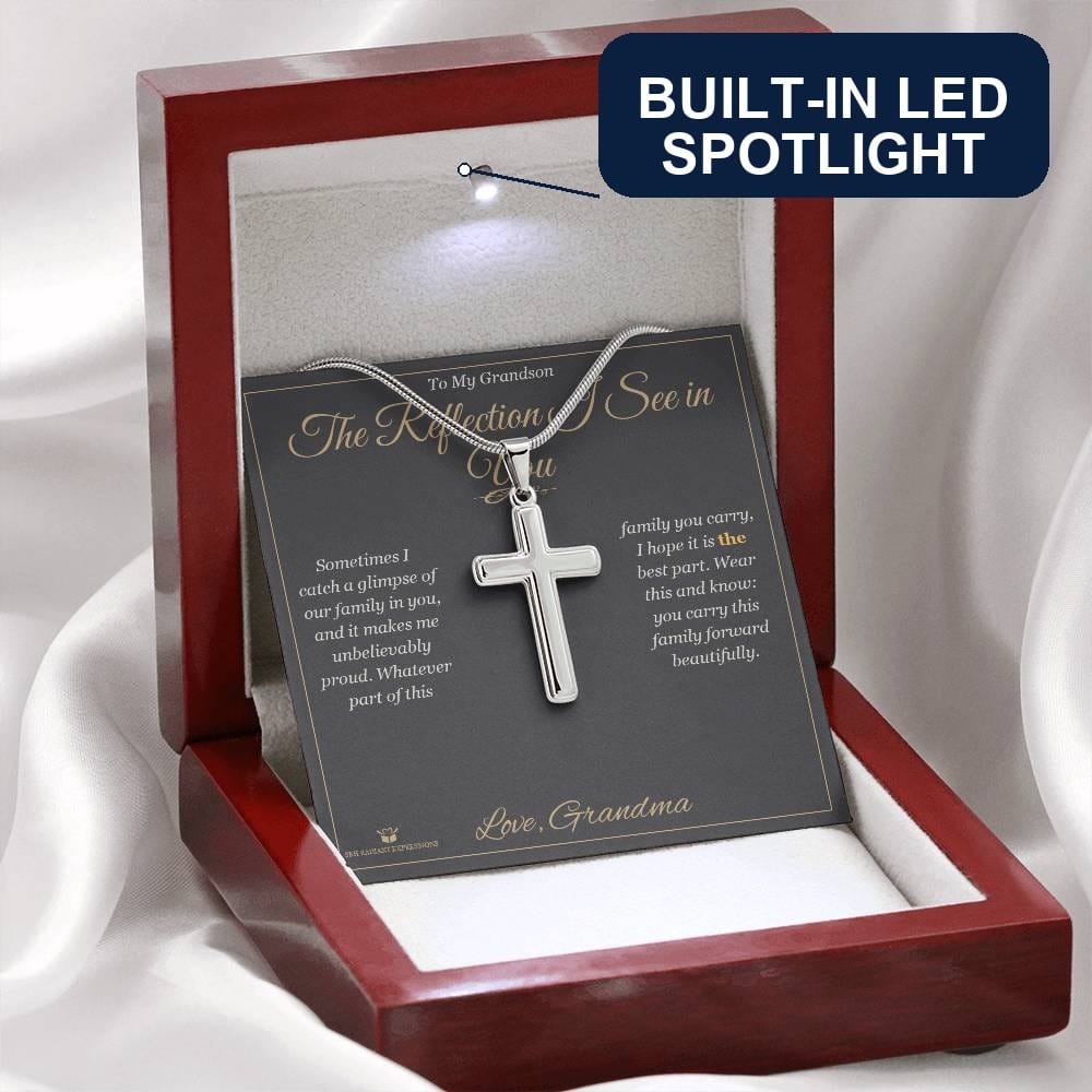 Artisan Cross Necklace gift for grandson from Grandma