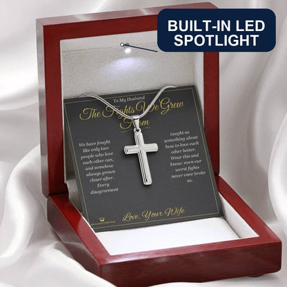 Artisan Cross Necklace gift for husband from Wife