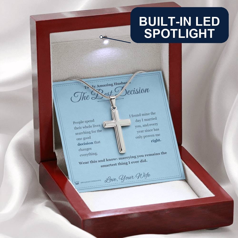 Artisan Cross Necklace gift for husband from Wife