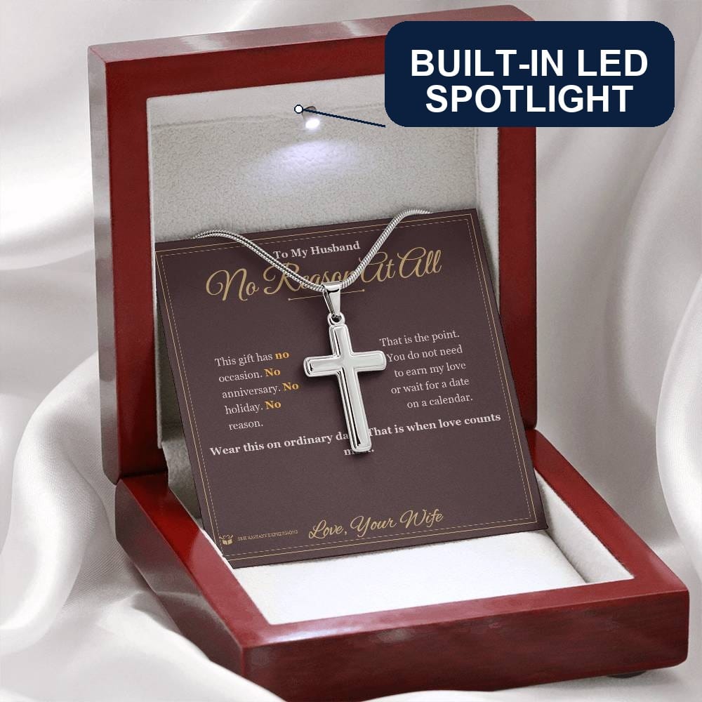 Artisan Cross Necklace gift for husband from Wife