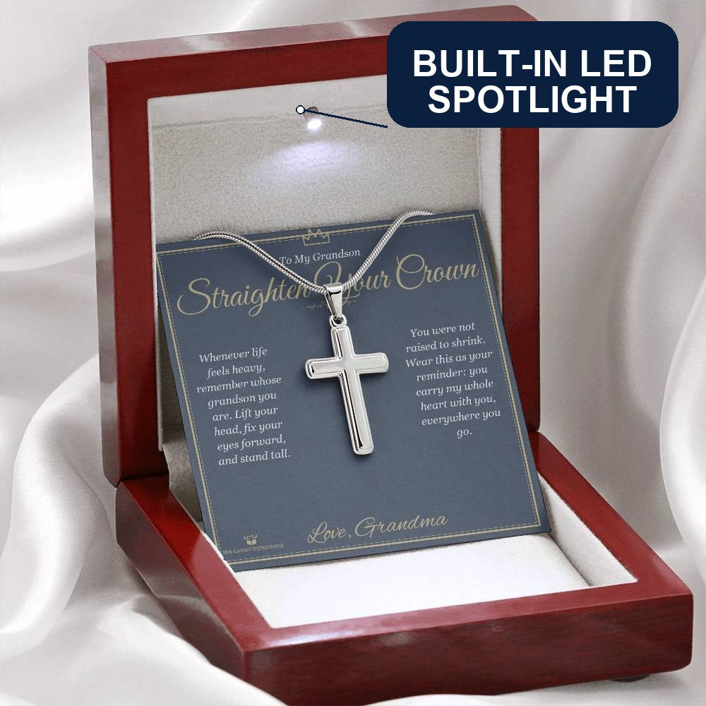Artisan Cross Necklace gift for grandson from Grandma