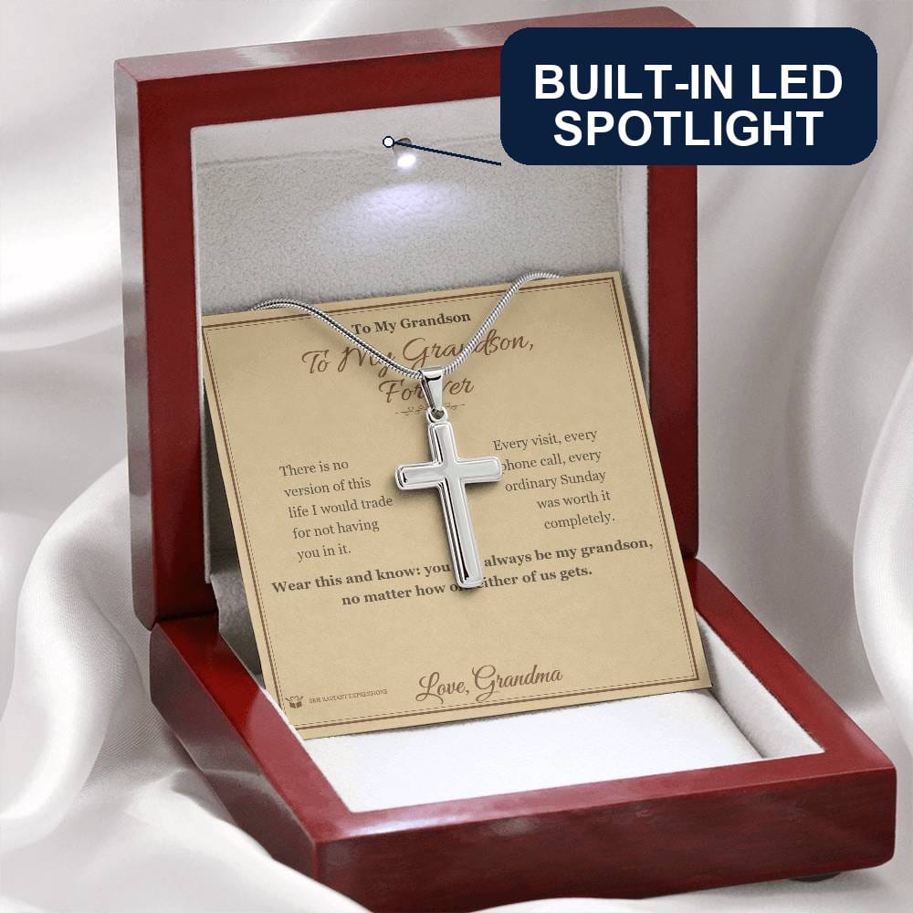 Artisan Cross Necklace gift for grandson from Grandma