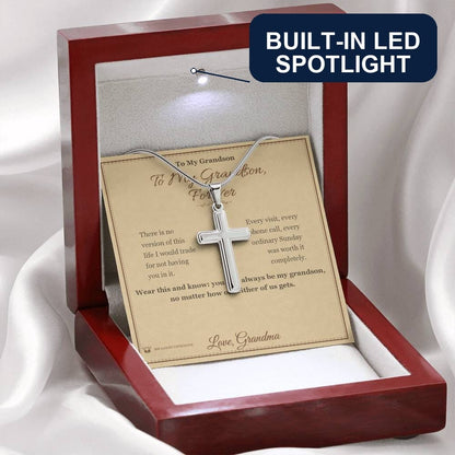 Artisan Cross Necklace gift for grandson from Grandma