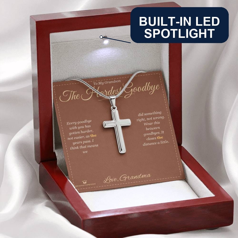 Artisan Cross Necklace gift for grandson from Grandma