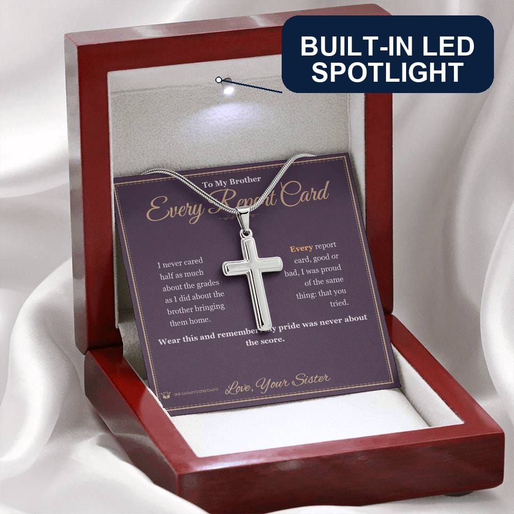 Artisan Cross Necklace gift for brother from Sister