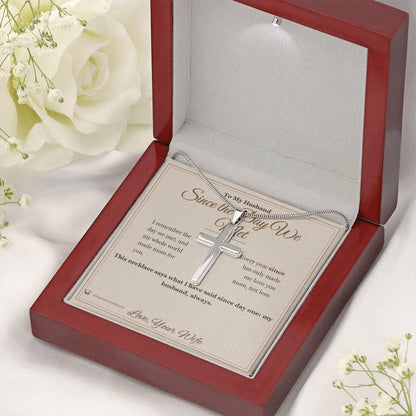 Personalized Artisan Cross Necklace for husband
