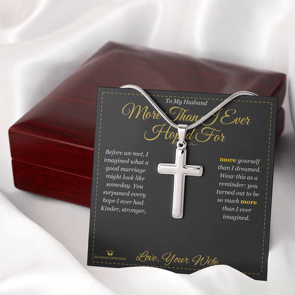 Personalized Artisan Cross Necklace for husband