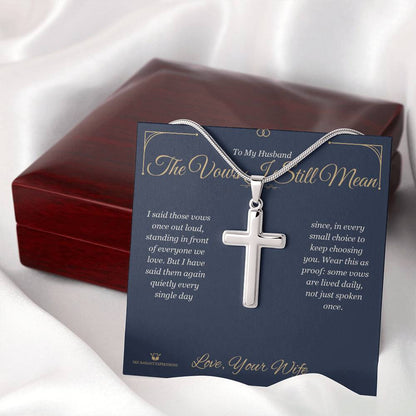 Personalized Artisan Cross Necklace for husband