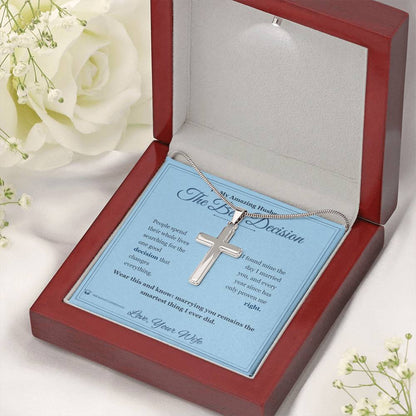 Personalized Artisan Cross Necklace for husband