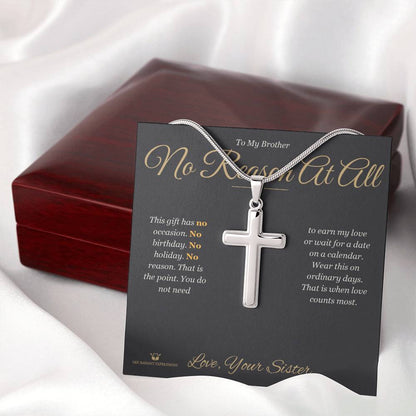 Personalized Artisan Cross Necklace for brother