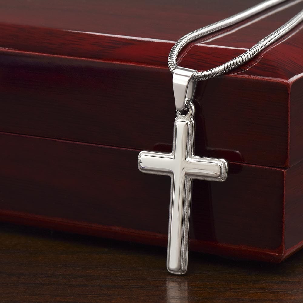 Personalized Artisan Cross Necklace for grandson