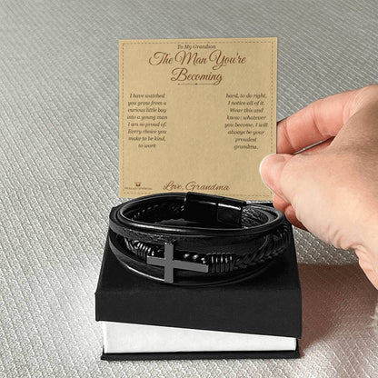 What does a Men's Cross Bracelet mean - gift for grandson