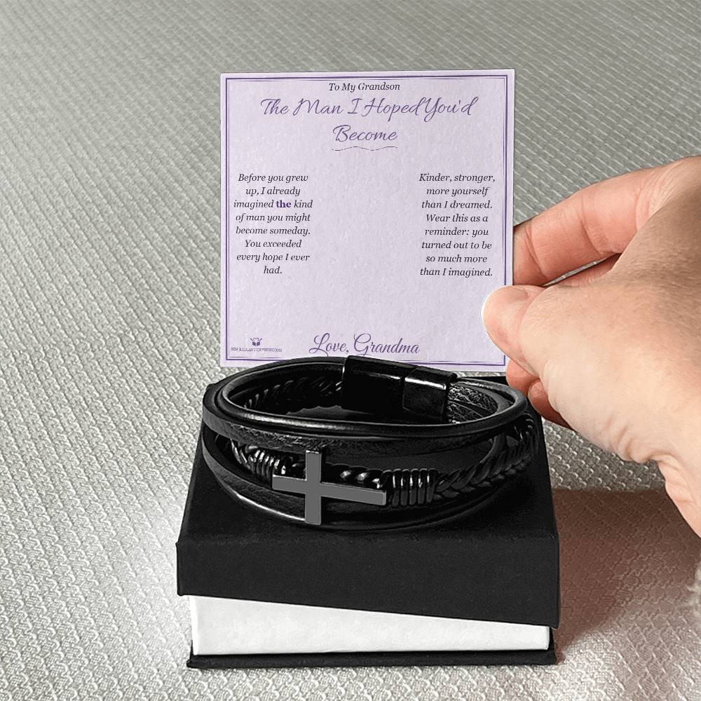 What does a Men's Cross Bracelet mean - gift for grandson
