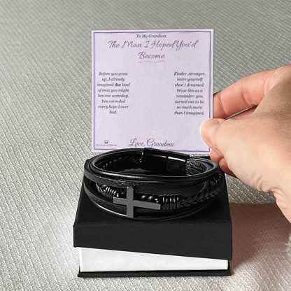What does a Men's Cross Bracelet mean - gift for grandson