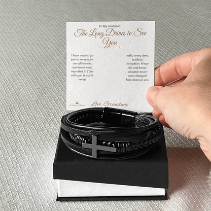 What does a Men's Cross Bracelet mean - gift for grandson